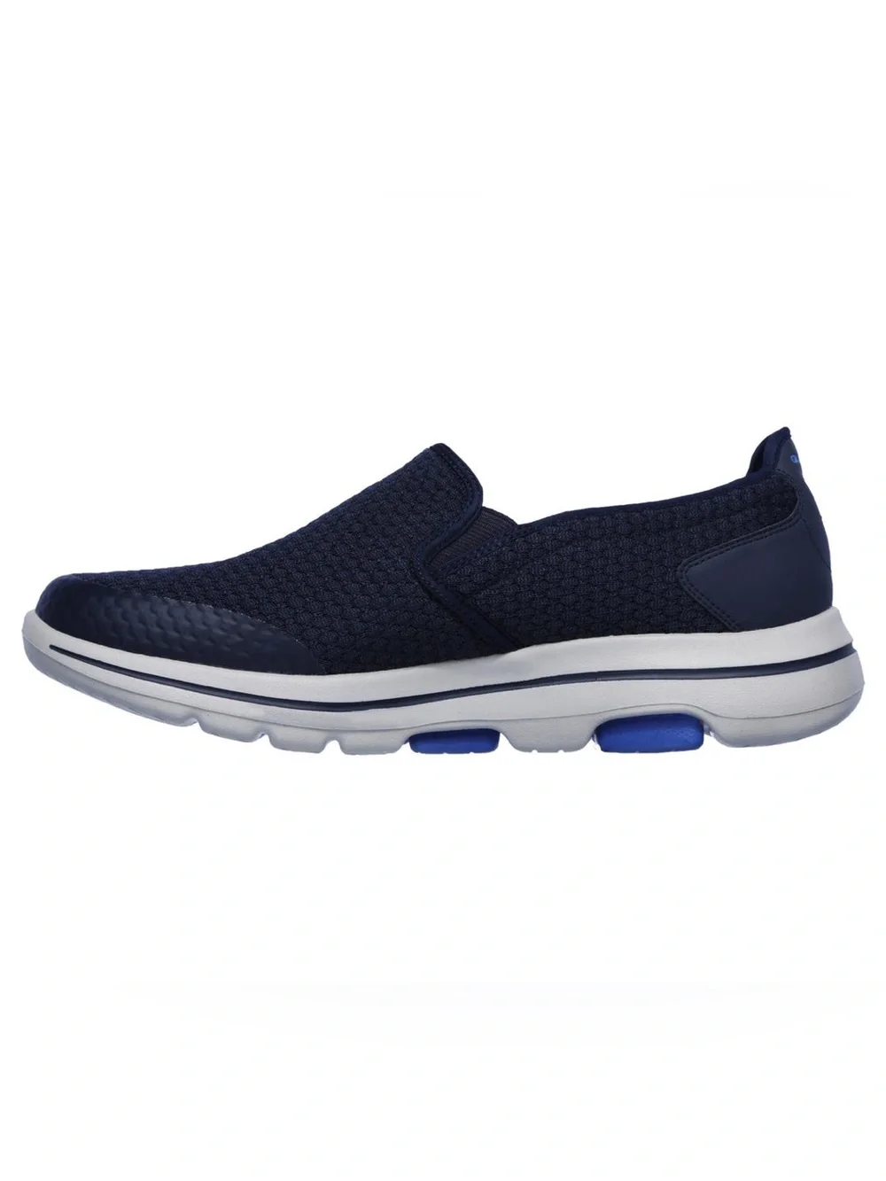 NEW!! Men’s Skechers Go Walk 5 Navy Slip-On Knit Loafer with White Sole Size 9WW